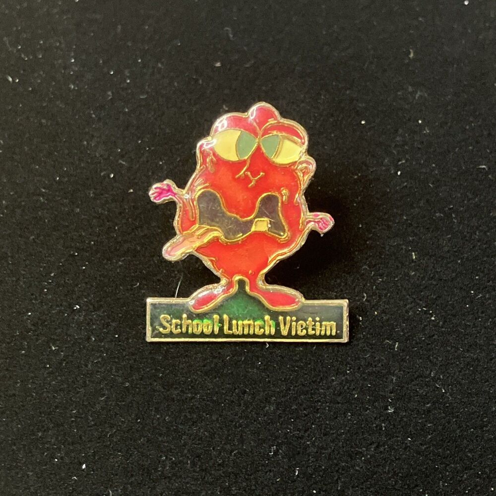 Vintage Enamel Germ Guy School Lunch Victim Pin AGB Inc 1988 Novelty Funny